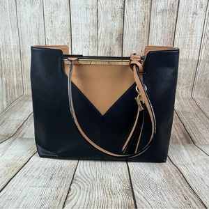 Antonio Melani Tassel Tote Bag, Black/Tan